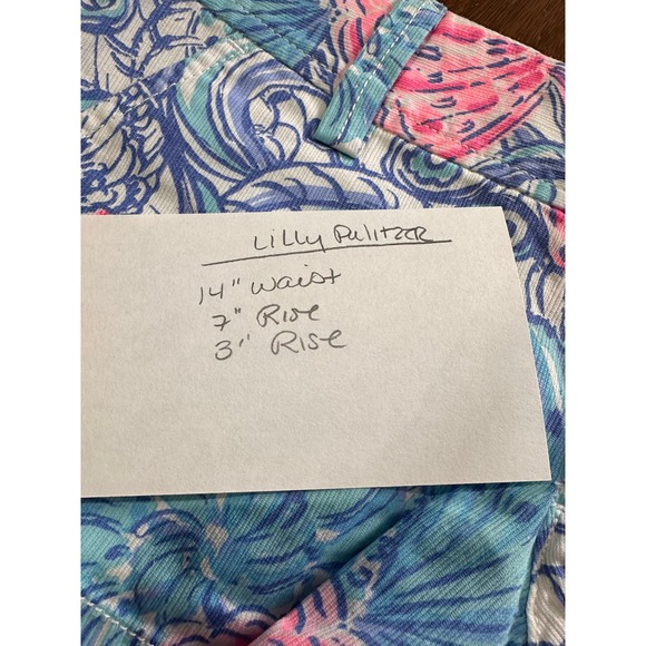 Lilly Pulitzer Womens Short Sz 00 Blue HAVEN RAISING SHELL Pockets Button Zipper - Picture 9 of 9